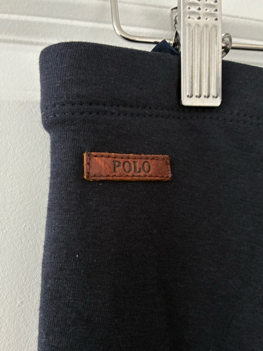 Polo Ralph Lauren Size L Skinny Riding Leggings with Sheep Leather - Navy/Brown - Picture 6 of 11